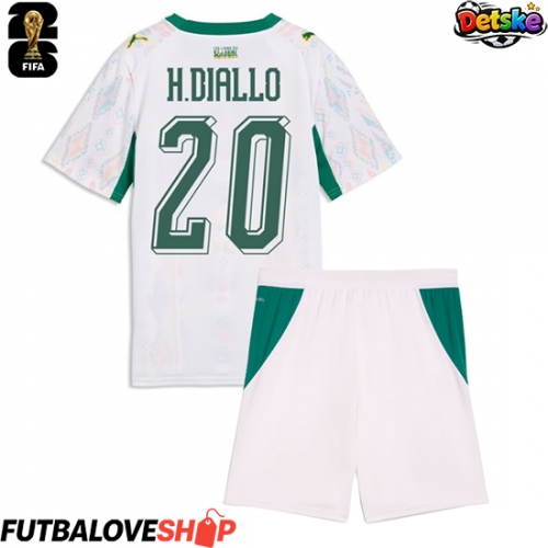 Dres Senegal Habib Diallo #20 Domáci pre deti MS 2026 Krátky Rukáv (+ trenírky)